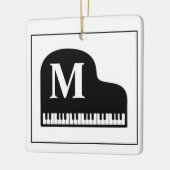 Grand Piano Monogram Pianist Black en White Keramisch Ornament (Links)
