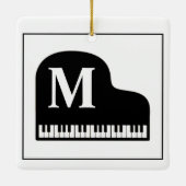 Grand Piano Monogram Pianist Black en White Keramisch Ornament (Achterkant)