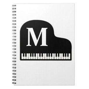Grand Piano Monogram Pianist personaliseren Notitieboek
