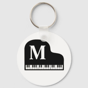 Grand Piano Monogram Pianist personaliseren Sleutelhanger