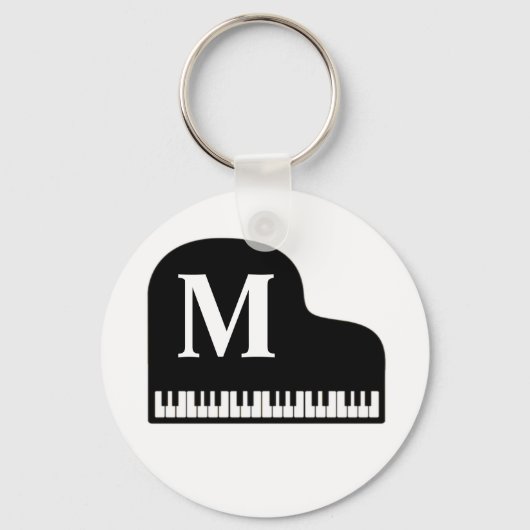 Grand Piano Monogram Pianist personaliseren Sleutelhanger (Voorkant)