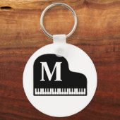 Grand Piano Monogram Pianist personaliseren Sleutelhanger (Voorkant)