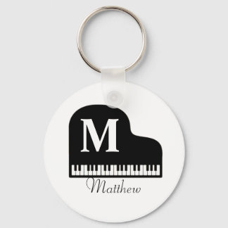 Grand Piano Monogram Pianist personaliseren Sleutelhanger