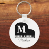 Grand Piano Monogram Pianist personaliseren Sleutelhanger (Voorkant)