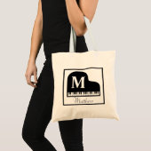Grand Piano Monogram Pianist personaliseren Tote Bag (Voorkant (product))
