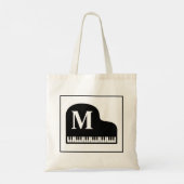 Grand Piano Monogram Pianist personaliseren Tote Bag (Achterkant)