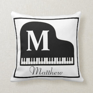 Grand Piano Monogram Pianist Personalize Square Kussen