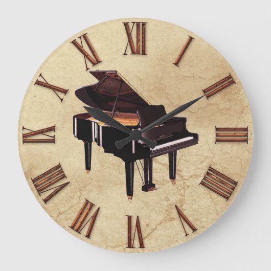 Grand Piano Music-Lover's Wall Clock Grote Klok (Voorkant)