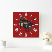 Grand Piano Music Lover's Wall Clock Vierkante Klok (Huis)
