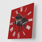 Grand Piano Music Lover's Wall Clock Vierkante Klok (Hoek)
