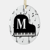 Grand Piano Music Note Monogram Pianist Keramisch Ornament (Rechts)