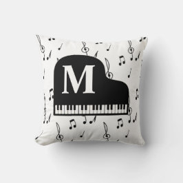 Grand Piano Music Note Monogram Pianist Kussen