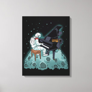 Grand Piano Music Pianist Gift Astronaut Piano Canvas Afdruk