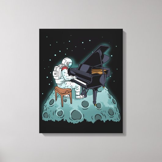 Grand Piano Music Pianist Gift Astronaut Piano Canvas Afdruk (Voorkant)