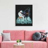 Grand Piano Music Pianist Gift Astronaut Piano Canvas Afdruk (Insitu (Woonkamer))
