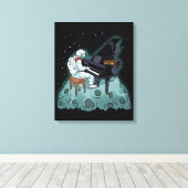 Grand Piano Music Pianist Gift Astronaut Piano Canvas Afdruk (Insitu (Houten vloer))