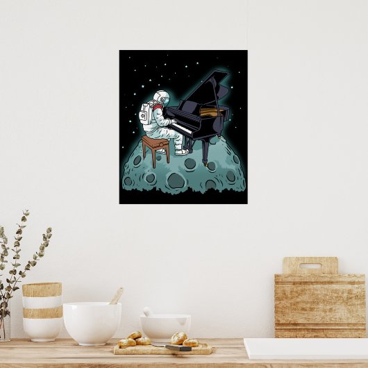 Grand Piano Music Pianist Gift Astronaut Piano Poster (Keuken)