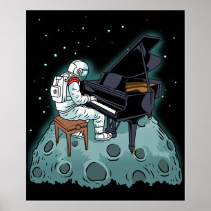 Grand Piano Music Pianist Gift Astronaut Piano Poster