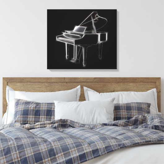 Grand Piano Musical Classical Instrument Canvas Afdruk (Insitu (Slaapkamer))