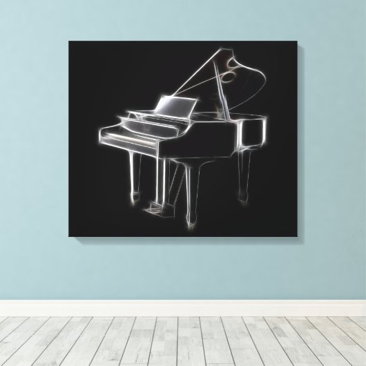 Grand Piano Musical Classical Instrument Canvas Afdruk (Insitu (Houten vloer))