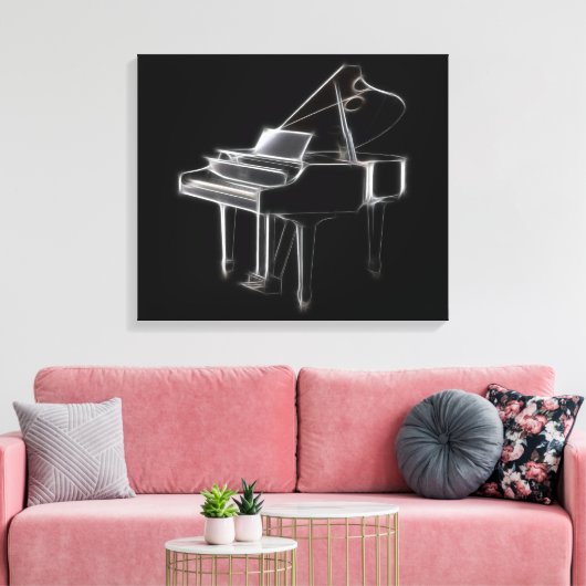 Grand Piano Musical Classical Instrument Canvas Afdruk (Insitu (Woonkamer))