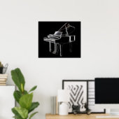 Grand Piano Musical Classical Instrument Poster (Thuiskantoor)