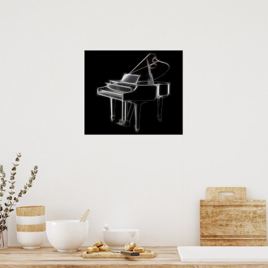 Grand Piano Musical Classical Instrument Poster (Keuken)