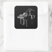 Grand Piano Musical Classical Instrument Vierkante Sticker (Tas)