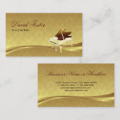 Grand Piano Musical Instrument Elegant Damask Gold Visitekaartje (Voorkant / Achterkant)
