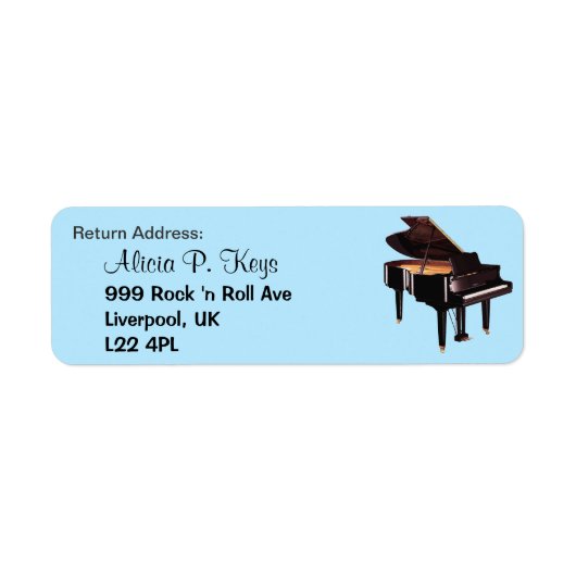 GRAND PIANO Muziekliefhebbers Retouradres Labels (Voorkant)