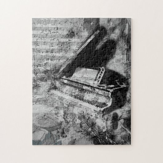 Grand Piano-Muzieknoten Musicus Legpuzzel (Verticaal)