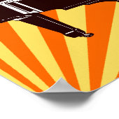 Grand Piano Notes Yellow en Gold Poster (Hoek)