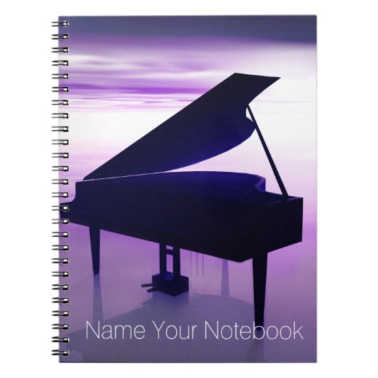 Grand Piano op Sunset Beach Music-laptop Notitieboek (Voorkant)