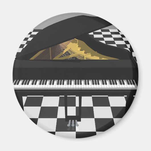 Grand Piano & Tegel Floor: 3D-model: Magneet (Voorkant)