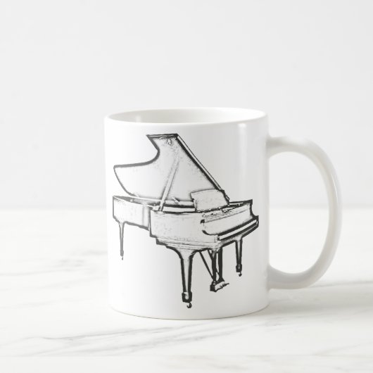 Grand Piano "Tekening" Koffiemok (Rechts)