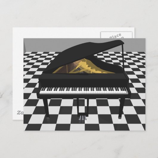 Grand Piano & Tile Floor: 3D-model: Briefkaart (Voorkant / Achterkant)