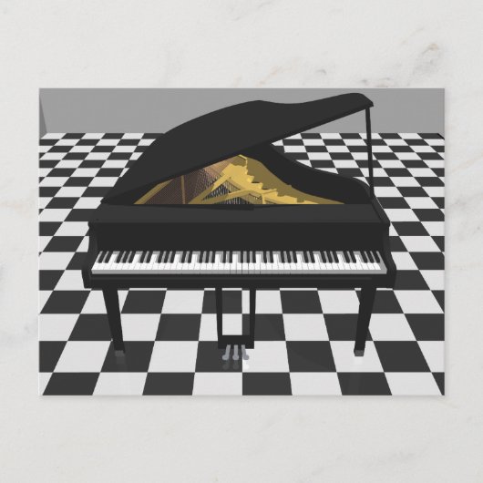 Grand Piano & Tile Floor: 3D-model: Briefkaart (Voorkant)