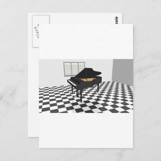 Grand Piano & Tile Floor: 3D-model: Briefkaart (Voorkant / Achterkant)