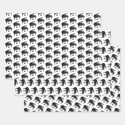 Grand Piano Tiled Pattern Inpakpapier Vel (Set)