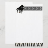 Grand Piano-toetsenbord Briefpapier (Voorkant / Achterkant)