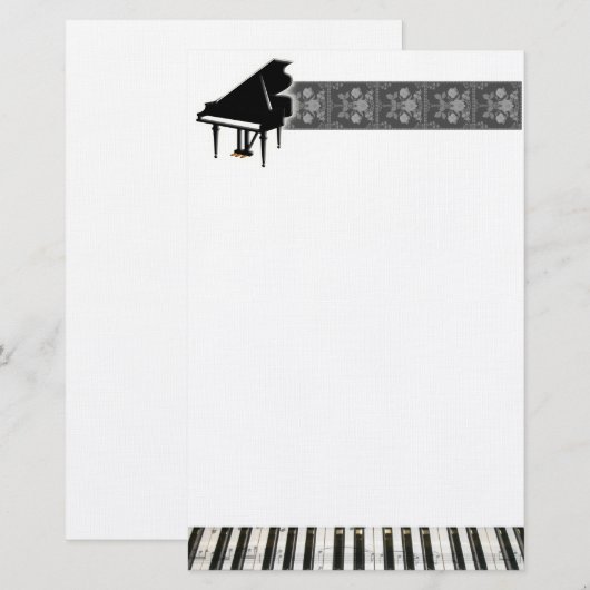Grand Piano-toetsenbord Briefpapier (Voorkant / Achterkant)