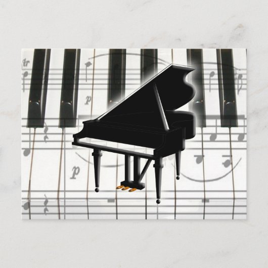 Grand Piano-toetsenbord en -notities Briefkaart (Voorkant)