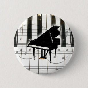 Grand Piano-toetsenbord en -notities Ronde Button 5,7 Cm