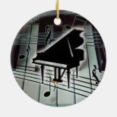 Grand Piano Toetsenbord Kerstmis Ornament (Achterkant)