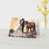 Grand Prairie & Mountain Sunset Love Blessing Kaart (Gele Bloem)