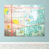 GRAND PRAIRIE, TX kaart Canvas Afdruk (Insitu (Houten vloer))