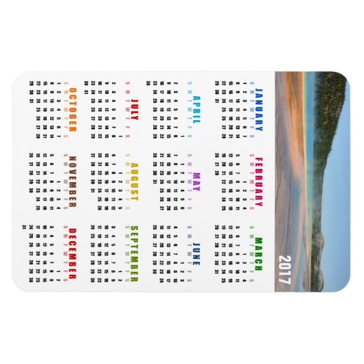 Grand Prismatic Spring 2017 Calendar Magnet Magneet (Horizontaal)