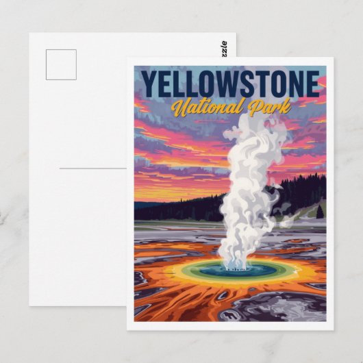 Grand Prismatic Spring Geyser Art Briefkaart (Voorkant / Achterkant)