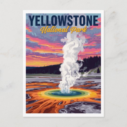 Grand Prismatic Spring Geyser Art Briefkaart (Voorkant)