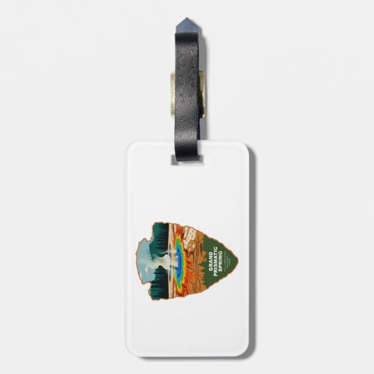 Grand Prismatic Spring Yellowstone Arrowhead Bagagelabel (Achterkant verticaal)